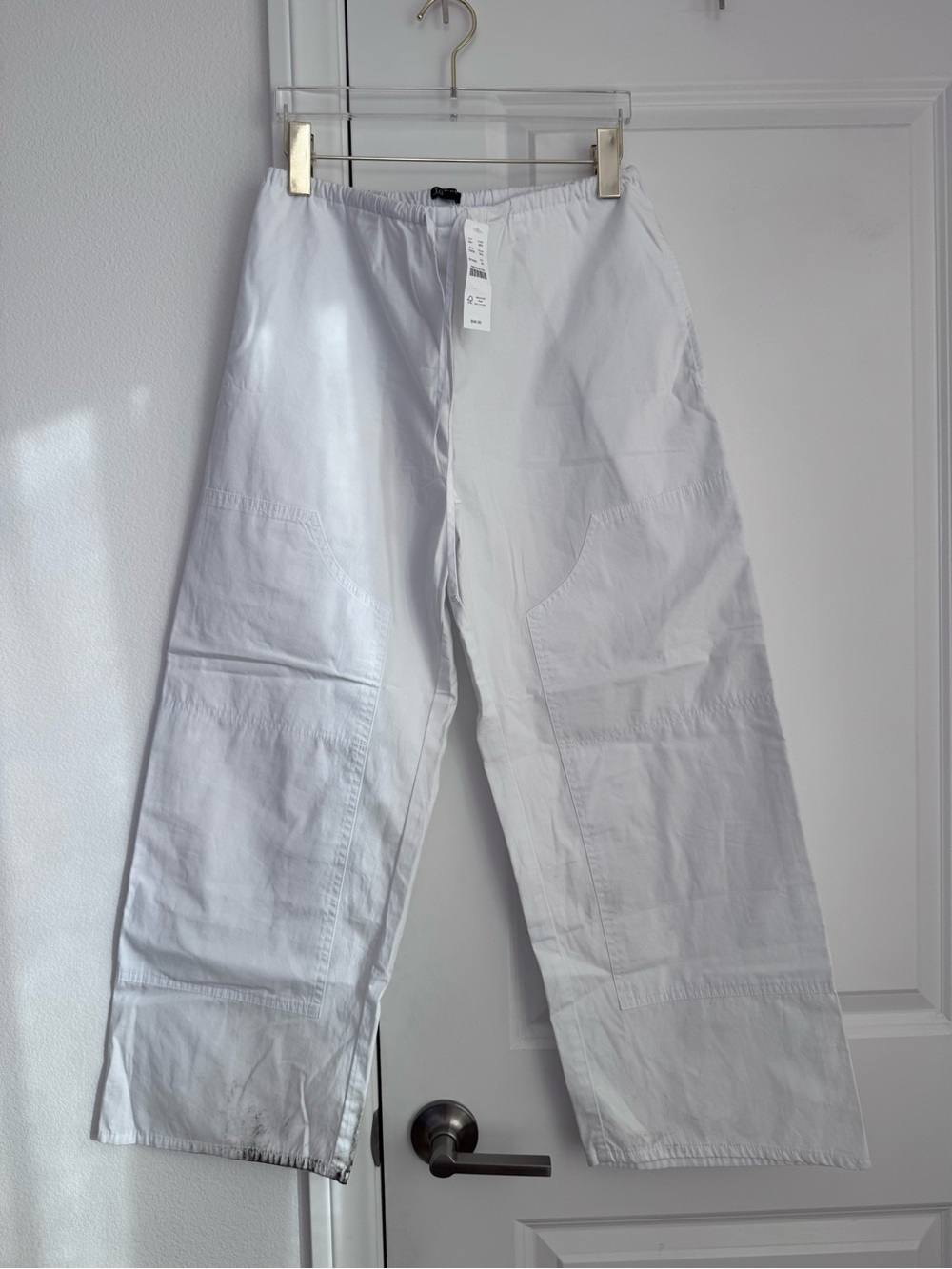 NWT J Crew Luna Pants In Cotton Poplin White Size XS